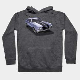 Vintage 1970 Chevrolet Chevelle SS Blue Hoodie